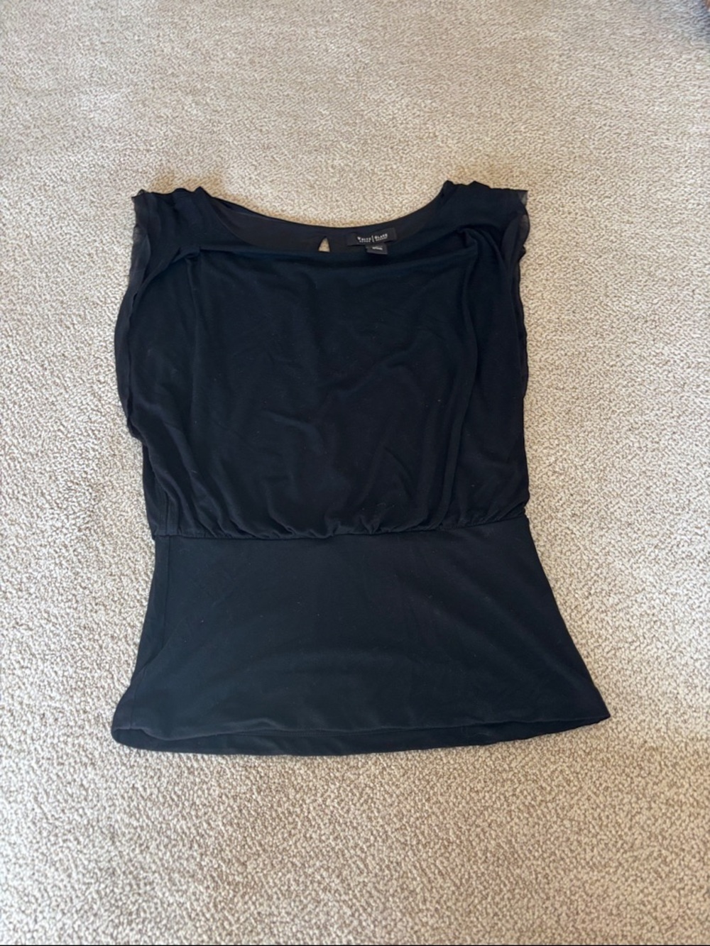 White House Black Market Black Sleeveless Blouson Tank